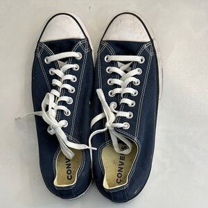 Converse All Star Navy Canvas Sneakers with White Accents